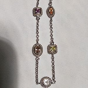 Sterling silver station necklace.